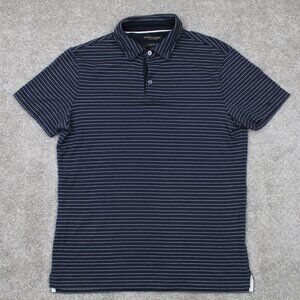 Banana Republic Polo Shirt Adult Small Luxury Touch Standard Fit Blue/White S/S
